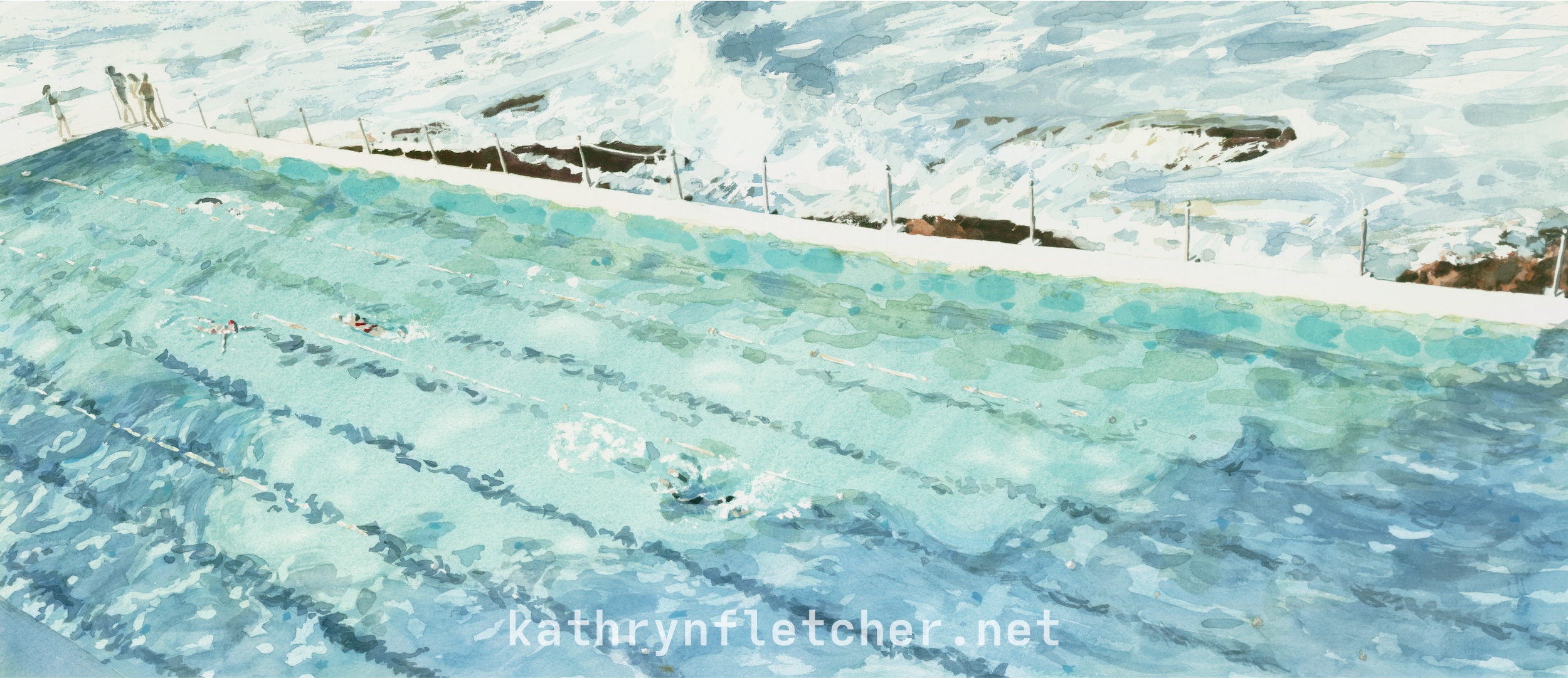 Bondi Baths - Watercolor